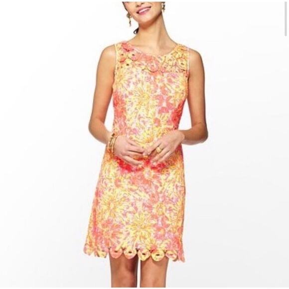 Lilly Pulitzer Dresses & Skirts - NWT Lilly Pulitzer Shiloh Resort Lace Fluorescent Sleeveless Dress Sz 10
